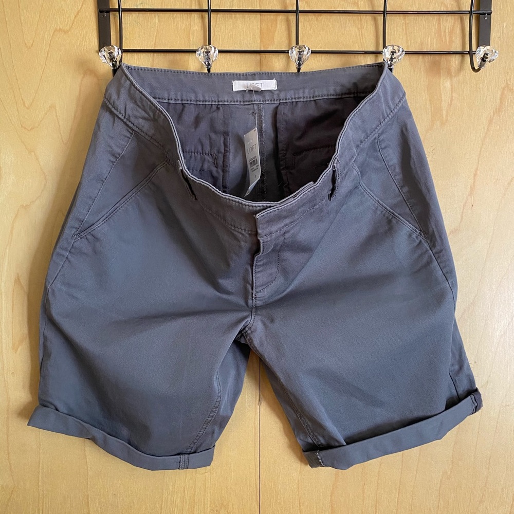 LOFT Grey Bermuda Shorts NWT!